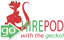Hire Pod Logo Go With The Gecko